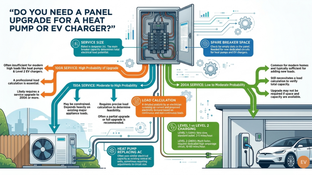 do you need a panel upgrade for a heat pump or EV charger
