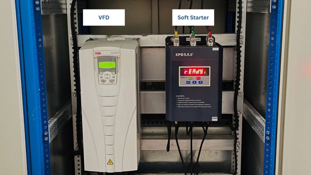 real life photos of vfd and soft starter together