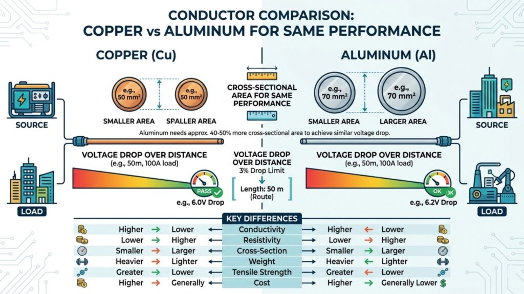 cable size for 20A 230V 50m guide