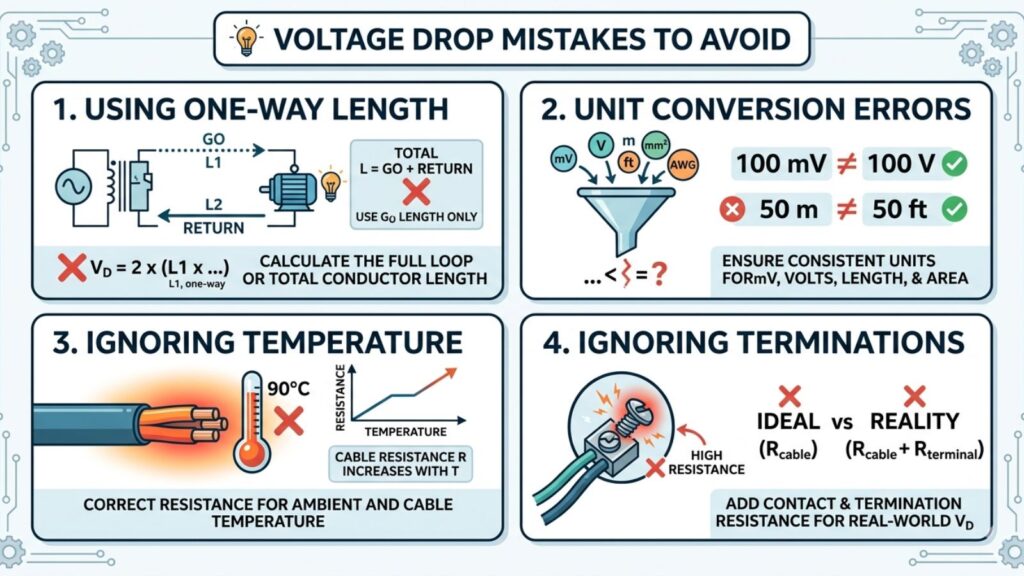 cable size for 20A 230V 50m guide common mistakes