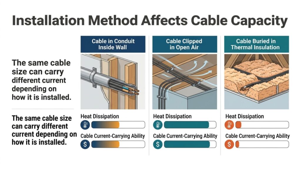 how to choose cable size for residential circuits