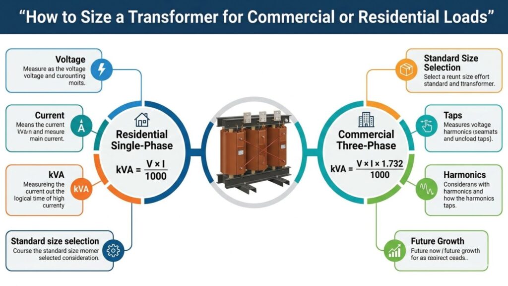 how to size a transformer for commercial or residential loads