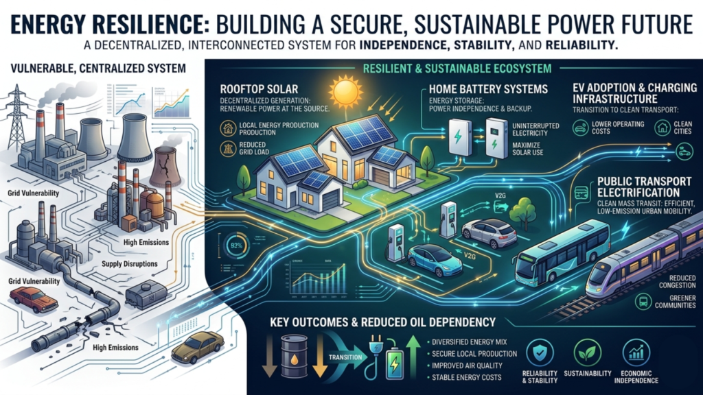 EVs and renewable energy during oil shortages