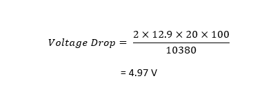 Voltage drop equation example