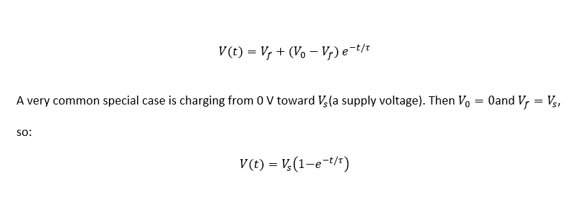 Capacitor charging equation