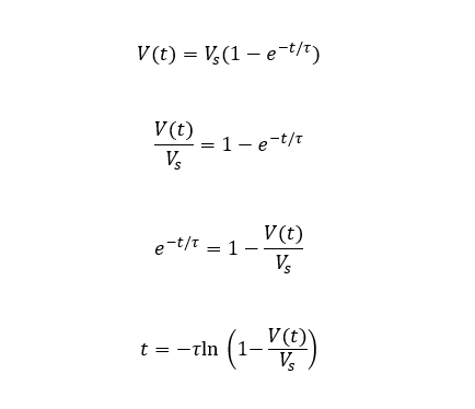 RC time constant equations