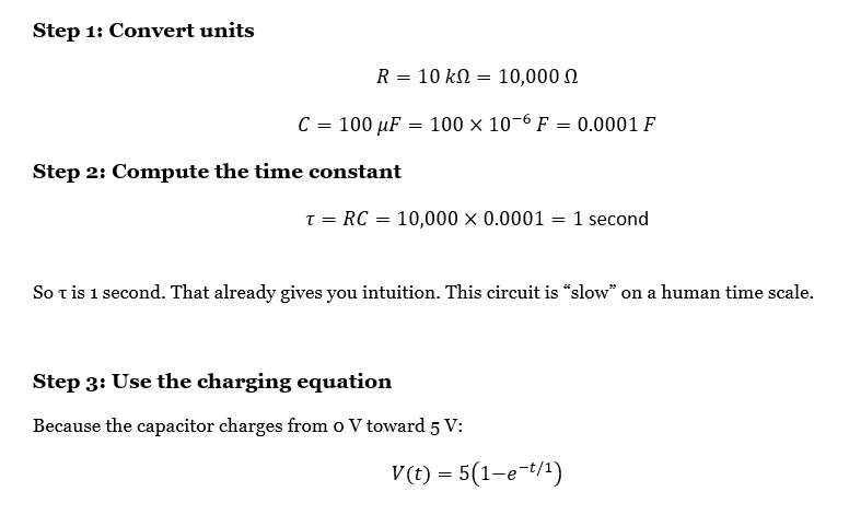 RC time constant equation