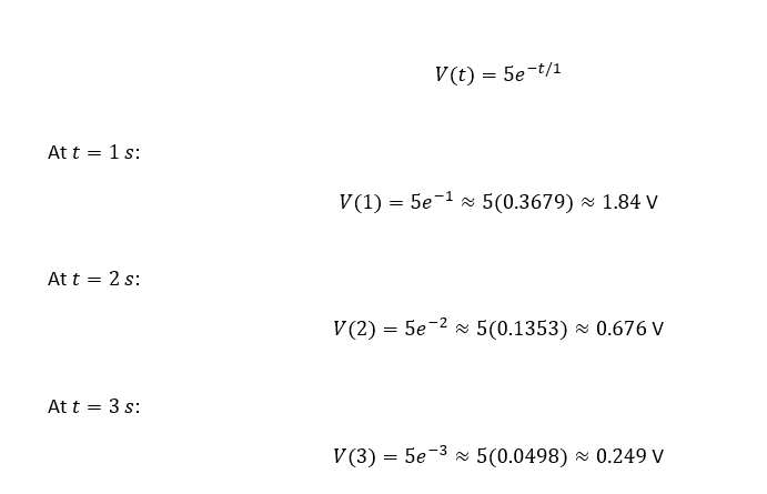 RC discharging step by step