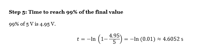 Step 5 of rc time constant equation