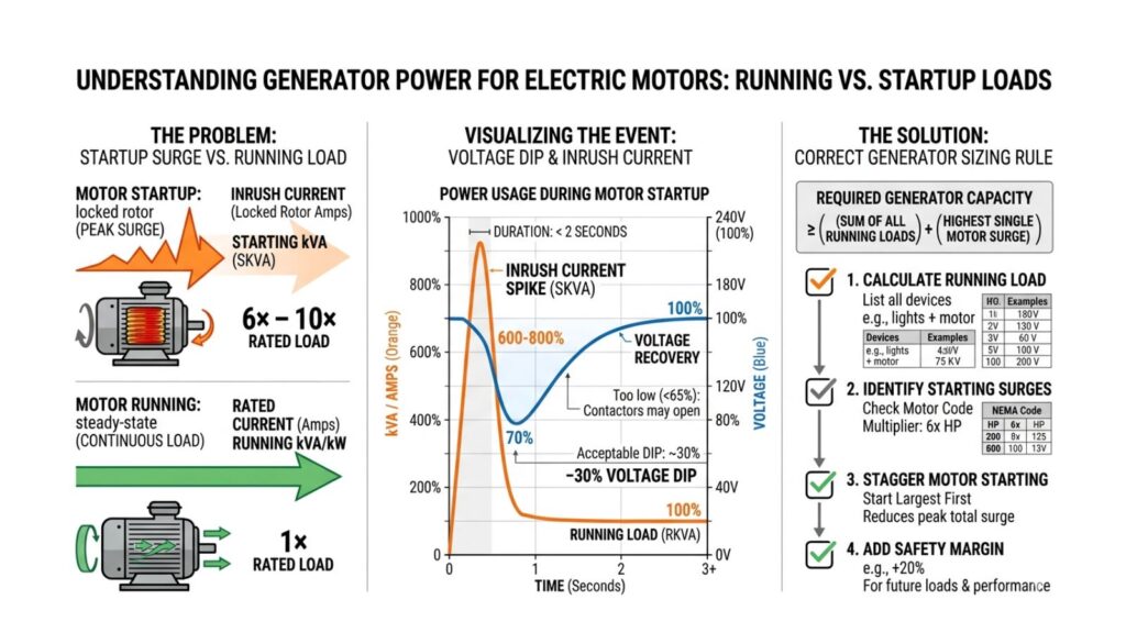 generator size for motor starting loads