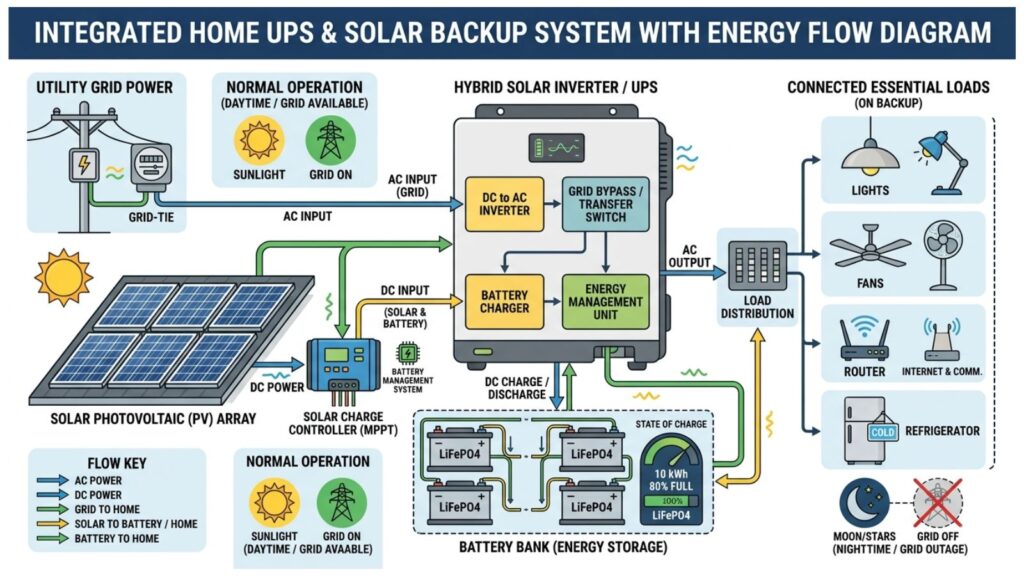 battery bank sizing for UPS and solar backup