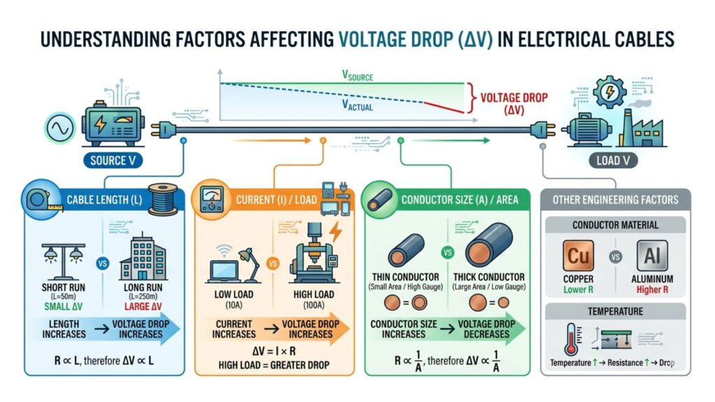 Maximum Allowable Voltage Drop as per IEC & NEC