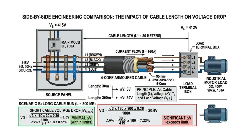 Cable Size for 415V Three-Phase Loads
