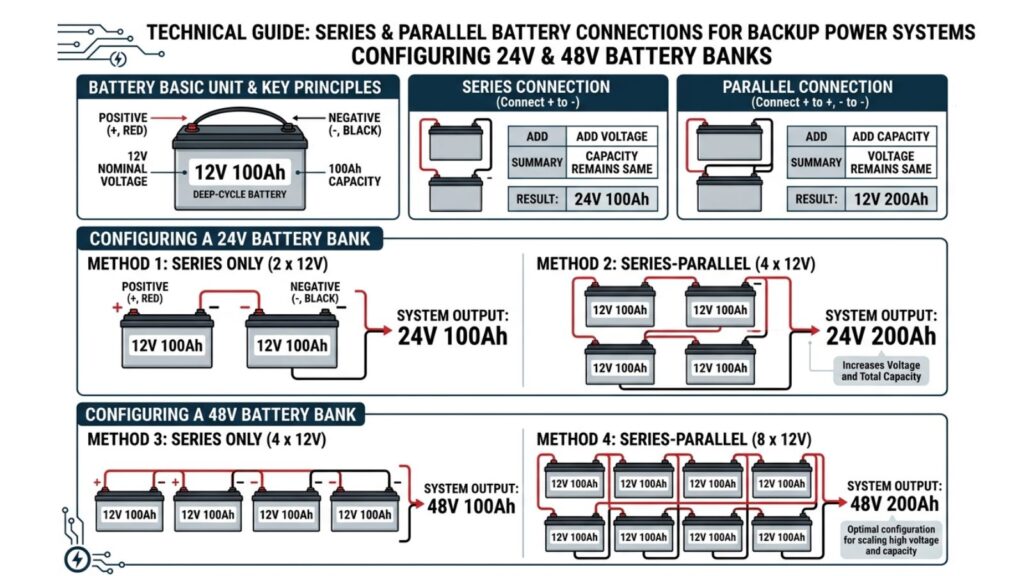 battery bank sizing for UPS and solar backup