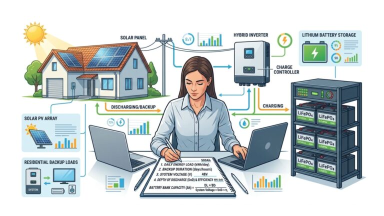 battery bank sizing for UPS and solar backup