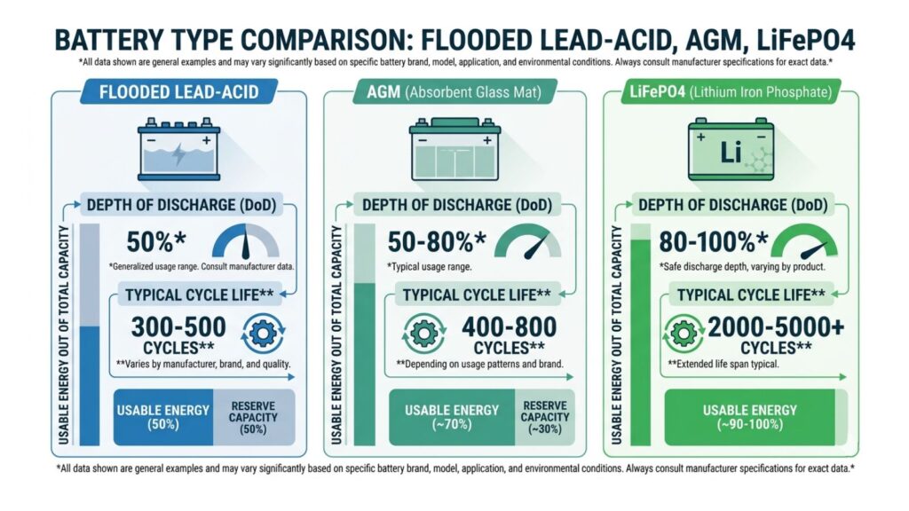 200Ah battery 500W load