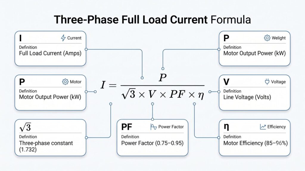 How to Calculate Full Load Current of a Three-Phase Motor